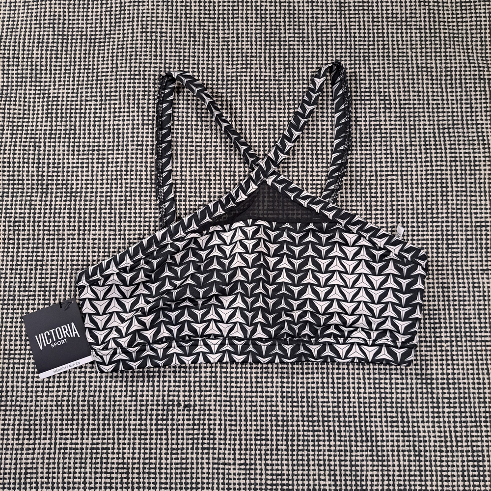Victoria's Secret Sport Black and White Patterned Bralette Size M